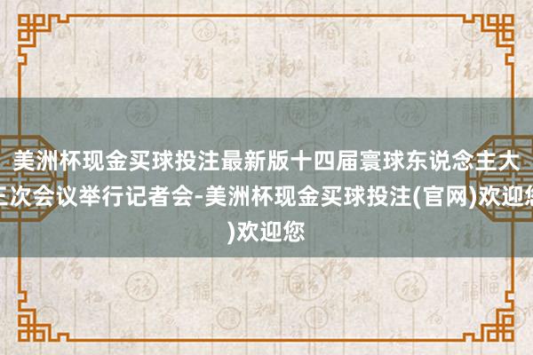 美洲杯现金买球投注最新版十四届寰球东说念主大三次会议举行记者会-美洲杯现金买球投注(官网)欢迎您