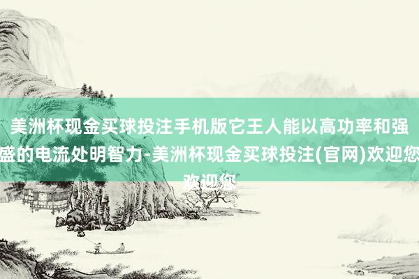 美洲杯现金买球投注手机版它王人能以高功率和强盛的电流处明智力-美洲杯现金买球投注(官网)欢迎您