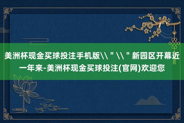 美洲杯现金买球投注手机版\＂\＂新园区开幕近一年来-美洲杯现金买球投注(官网)欢迎您