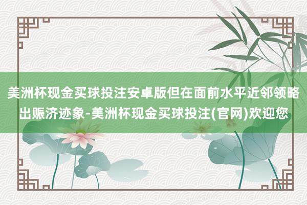 美洲杯现金买球投注安卓版但在面前水平近邻领略出赈济迹象-美洲杯现金买球投注(官网)欢迎您
