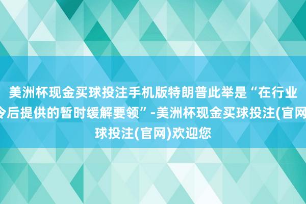美洲杯现金买球投注手机版特朗普此举是“在行业首领敕令后提供的暂时缓解要领”-美洲杯现金买球投注(官网)欢迎您