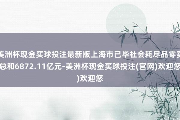 美洲杯现金买球投注最新版上海市已毕社会耗尽品零卖总和6872.11亿元-美洲杯现金买球投注(官网)欢迎您