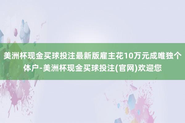 美洲杯现金买球投注最新版雇主花10万元成唯独个体户-美洲杯现金买球投注(官网)欢迎您