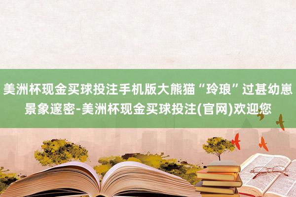 美洲杯现金买球投注手机版大熊猫“玲琅”过甚幼崽景象邃密-美洲杯现金买球投注(官网)欢迎您