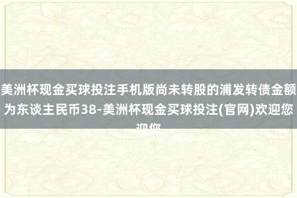 美洲杯现金买球投注手机版尚未转股的浦发转债金额为东谈主民币38-美洲杯现金买球投注(官网)欢迎您 美洲杯现金买球投注手机版尚未转股的浦发转债金额为东谈主民币38-美洲杯现金买球投注(官网)欢迎您