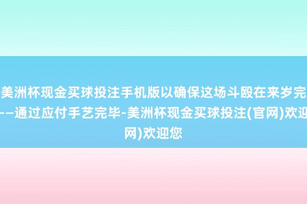 美洲杯现金买球投注手机版以确保这场斗殴在来岁完毕——通过应付手艺完毕-美洲杯现金买球投注(官网)欢迎您