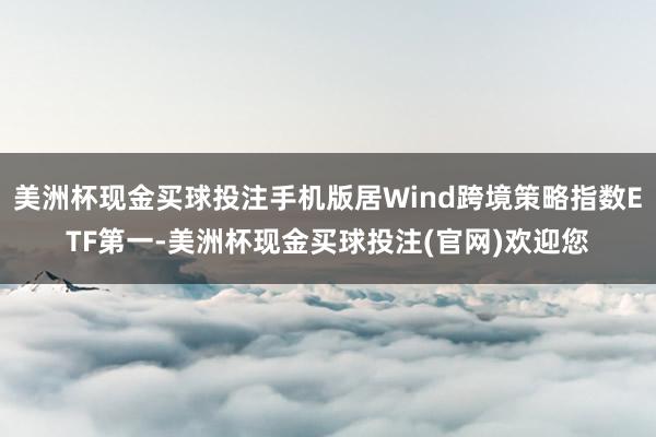 美洲杯现金买球投注手机版居Wind跨境策略指数ETF第一-美洲杯现金买球投注(官网)欢迎您