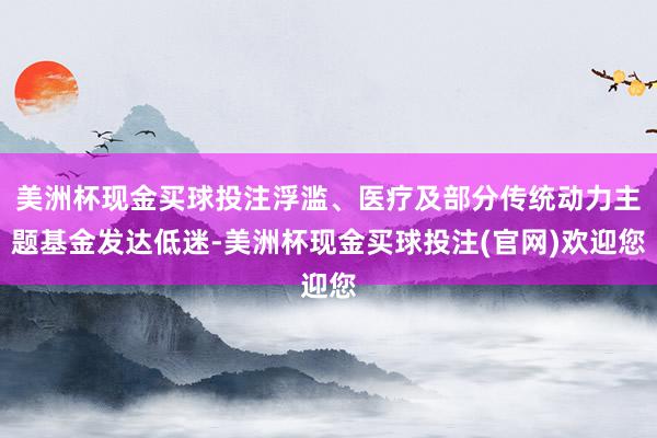 美洲杯现金买球投注浮滥、医疗及部分传统动力主题基金发达低迷-美洲杯现金买球投注(官网)欢迎您