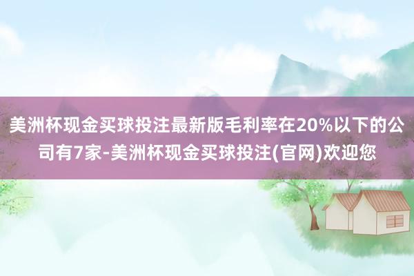 美洲杯现金买球投注最新版毛利率在20%以下的公司有7家-美洲杯现金买球投注(官网)欢迎您