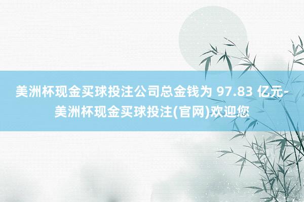 美洲杯现金买球投注公司总金钱为 97.83 亿元-美洲杯现金买球投注(官网)欢迎您