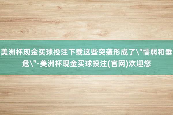 美洲杯现金买球投注下载这些突袭形成了