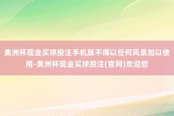 美洲杯现金买球投注手机版不得以任何风景加以使用-美洲杯现金买球投注(官网)欢迎您