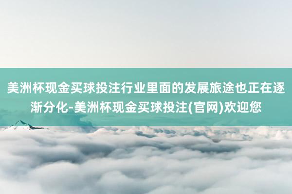 美洲杯现金买球投注行业里面的发展旅途也正在逐渐分化-美洲杯现金买球投注(官网)欢迎您
