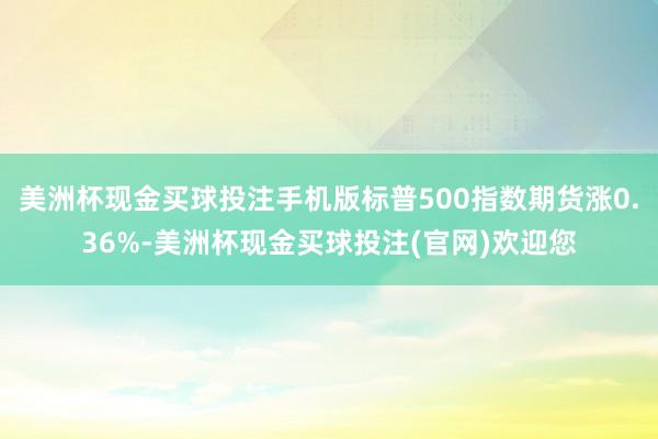 美洲杯现金买球投注手机版标普500指数期货涨0.36%-美洲杯现金买球投注(官网)欢迎您